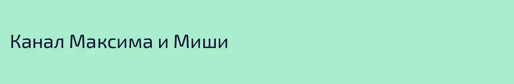Канал Максима и Миши